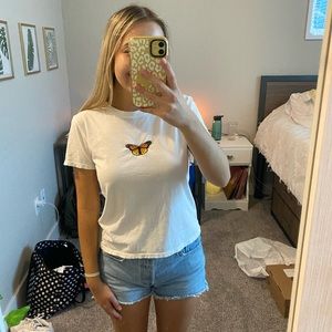 Brandy Melville cropped butterfly top